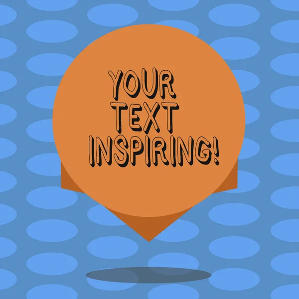 Textschreiben Sie Ihren Text inspirierend. Business-Konzept für Wörter fühlen Sie sich spannend und stark begeistert Blanko-Farbkreis schwebende Foto mit Schatten und Design am Rand. — Stockfoto