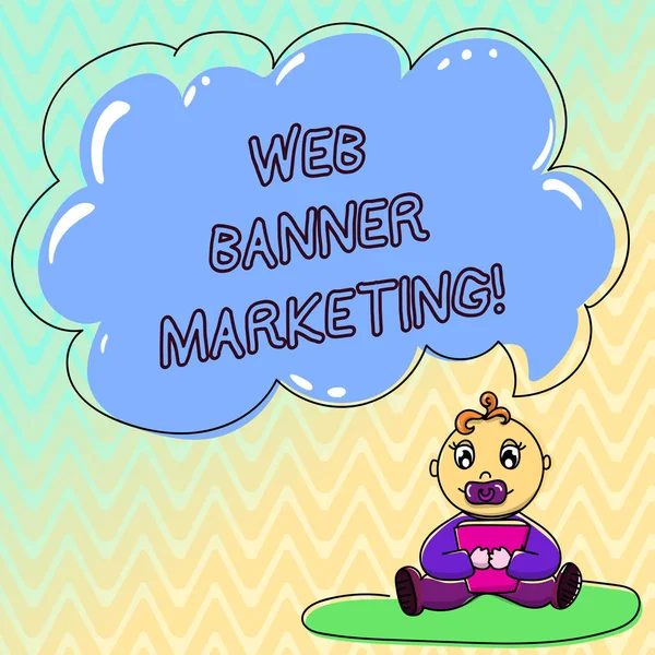 Почерк Текста Web Banner Marketing Концепция Подразумевает Размещение Рекламы Веб — стоковое фото