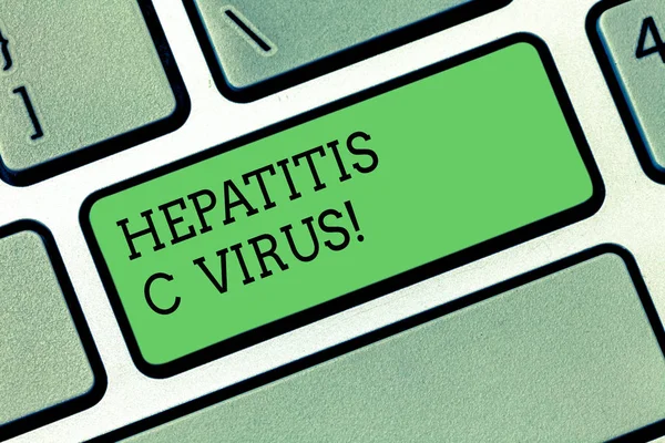 Word writing text Hepatitis c virus. Geschäftskonzept für blutübertragene Viren und die häufigsten Arten der Infektion Tastatur wichtigste Absicht, Computer-Nachricht drücken Tastatur Idee zu erstellen. — Stockfoto