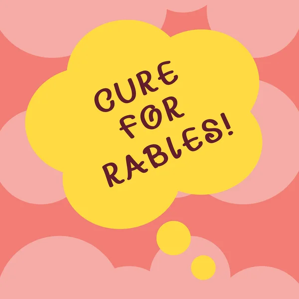 Writing note showing Cure For Rabies. Business photo showcasing Vaccination medicines to fight against illness lethal virus Floral Shape Thought Speech Bubble for Presentation Ads. — Stock Photo, Image