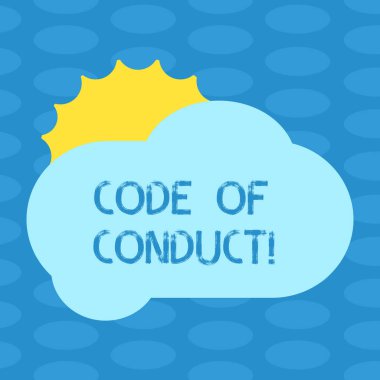 Word metin kuralları'yazma. İş kavramı için etik kurallar ahlaki etik ilkeleri değerleri Sun gizleme parlayan arkasında boş kabarık renk bulut fotoğraf Poster reklamları için saygı kodları.