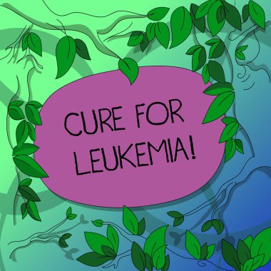 Lösemi için tedavi yazma el yazısı metin. Yüksek dozda kemoterapi veya radyasyon ağaç dalları dağınık yaprakları çevreleyen renk metin boşluk ile nakli anlam kavramı.