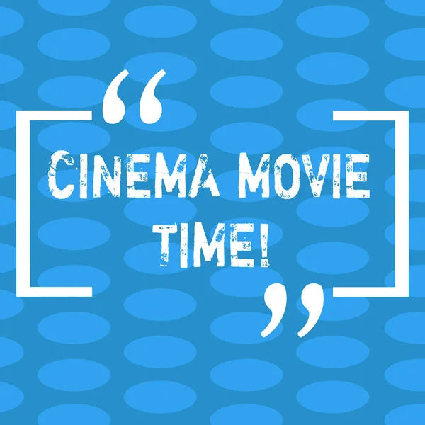 Handwriting text Cinema Movie Time. Concept meaning which entertainment such showing movie scheduled to start Columns of Small Color Oval Shape Geometric Pattern in Seamless Repetition.