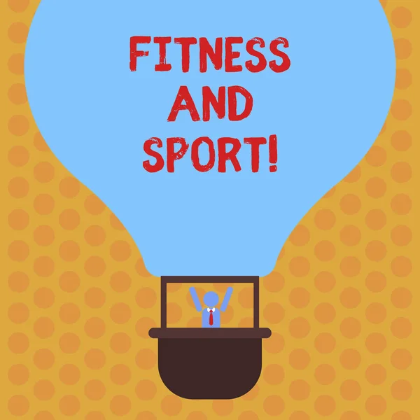 Nota di scrittura che mostra Fitness e Sport. Foto aziendale che mostra le condizioni di essere fisicamente in forma e in buona salute analisi Hu Dummy Arms Raising inside Gondola Riding Air Balloon . — Foto Stock