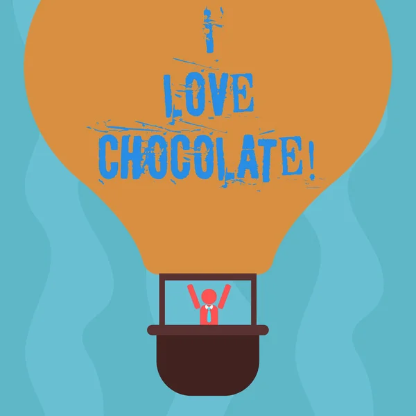 Kavramsal el gösterilen ben aşk çikolata yazma. İş fotoğraf metin hayran kavrulmuş ve çekilmiş kakao tohum Hu çözümlemesi kukla silah yükselterek gondol sürme hava balonu içinde yapılan yemekleri. — Stok fotoğraf