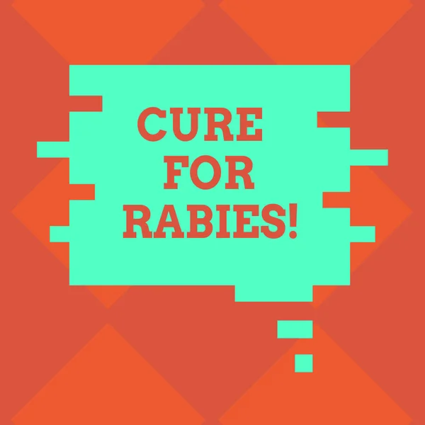 Handwriting text writing Cure For Rabies. Concept meaning Vaccination medicines to fight against illness lethal virus Blank Color Speech Bubble in Puzzle Piece Shape photo for Presentation Ads. — Stock Photo, Image
