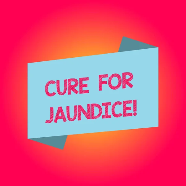 Почерк написания текста Cure For Jaundice. Концепция смысл часто исчезает сам по себе в течение двух-трех недель пустой цвет складной баннер полоса Плоский стиль фото для объявления плакат . — стоковое фото