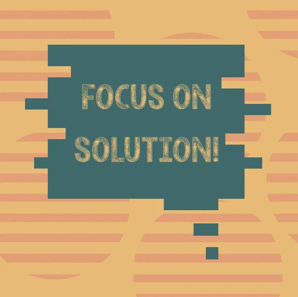 Word writing text Focus On Solution. Business concept for powerful practical way to achieve positive change Blank Color Speech Bubble in Puzzle Piece Shape photo for Presentation Ads.