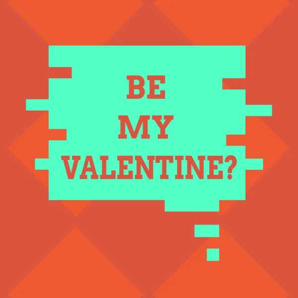 Handwriting text writing Be My Valentine. Concept meaning Proposal to go on a date on February 14 roanalysistic feelings Blank Color Speech Bubble in Puzzle Piece Shape photo for Presentation Ads. — Stock Photo, Image