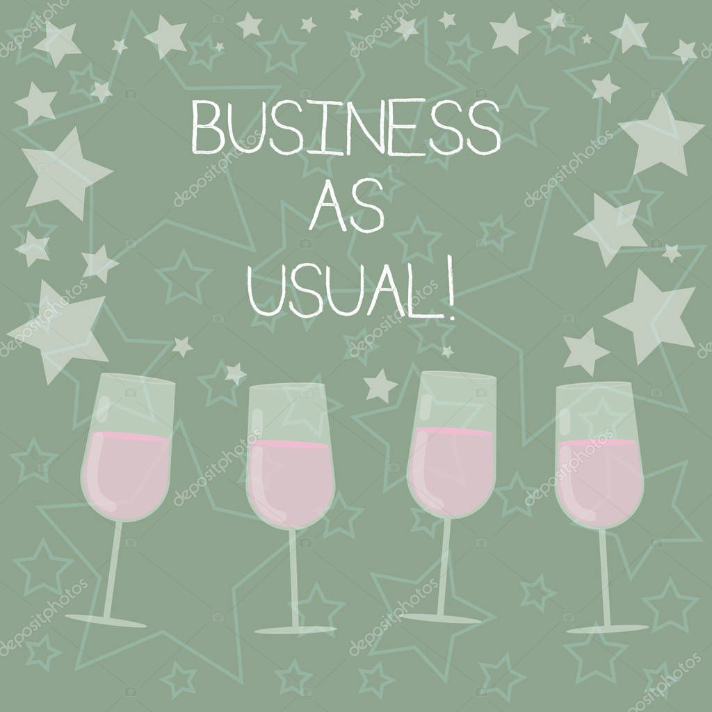 Escritura a mano escritura de texto Negocios como de costumbre