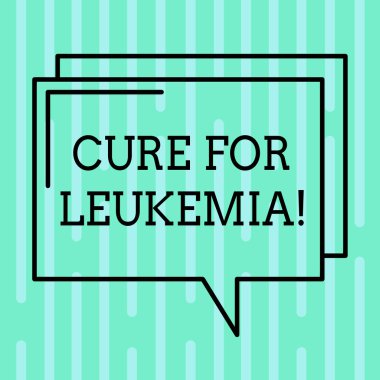 Word metin lösemi tedavisi için yazma. İş kavramı nakli yüksek dozda kemoterapi veya radyasyon dikdörtgen anahat saydam çizgi konuşma balonu fotoğraf boş yer için.