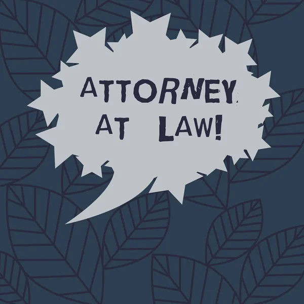 Text sign showing Attorney At Law. Conceptual photo legal practitioner who deals with most of legal matters Blank Oval Color Speech Bubble with Stars as Outline photo Text Space.