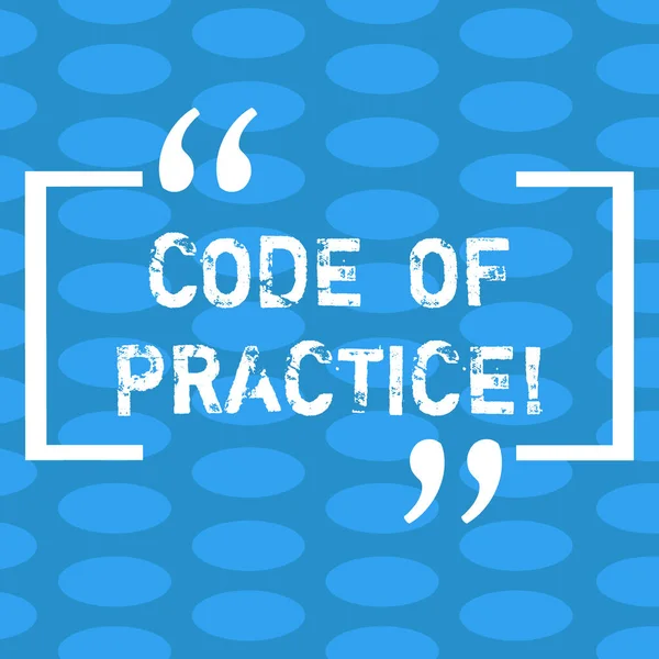 Handwriting text Code Of Practice. Concept meaning written rules explains how showing working particular job Columns of Small Color Oval Shape Geometric Pattern in Seamless Repetition.