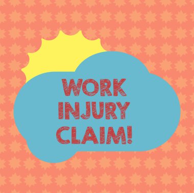 İş yaralanma istem gösterilen Not yazma. Sigorta sağlayan Tıbbi Faydaları çalışanlara Sun gizleme arkasında boş kabarık renk bulut Poster reklamları için vitrine iş fotoğraf.