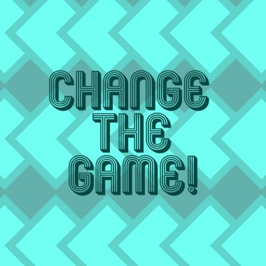 Değişim oyunu gösterilen Not yazma. İş fotoğraf vitrine farklı yeni stratejiler geometrik boş renk kareler örtüşen sorunsuz tekrar desen bir şey bir hareket yapmak.