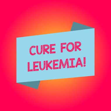 Lösemi için tedavi yazma el yazısı metin. Nakli yüksek dozda kemoterapi veya radyasyon boş renk katlanmış afiş şerit düz stil fotoğraf duyuru Poster için anlam kavramı.