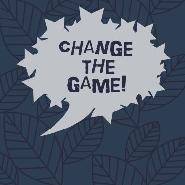 Değişim oyunu gösterilen metin işareti. Kavramsal fotoğraf yapmak bir hareketi bir şey anahat fotoğraf metin alanı farklı yeni stratejiler boş Oval renk konuşma balonu yıldız ile musunuz.