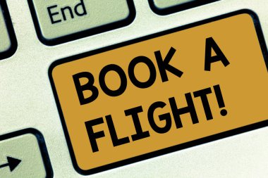 Kitap A uçuş gösterilen metin işareti. Kavramsal fotoğraf satınalma bilet uçak planlama tatil tarafından bir gezi yapmak klavye tuşuna basarak tuş takımı fikir bilgisayar ileti oluşturmak için niyet.