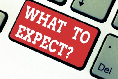 Ne bekliyoruz yazma el yazısı metin. Karışıklık hakkında inanç ne gelecekte klavye tuşuna basarak tuş takımı fikir bilgisayar ileti oluşturmak için niyet olacağına ilişkin anlam kavramı.