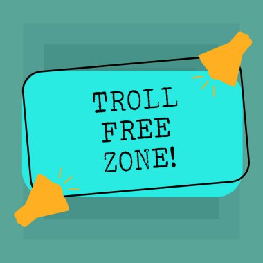 Kavramsal el serbest bölge troll gösterilen yazma. İş fotoğraf metin sosyal ağ hoşgörü ve iyi hal nerede renk dikdörtgen şeklinde özetlenen ses simgesini bir ilkeyle iki megafon.