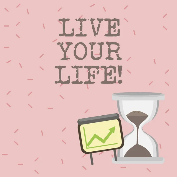 Κείμενο πινακίδα που δείχνει ζωντανά τη ζωή σας. Εννοιολογική φωτογραφία έμπνευση κίνητρο για να ακολουθήσει τα όνειρά σας να επιτύχετε τους στόχους. — Φωτογραφία Αρχείου