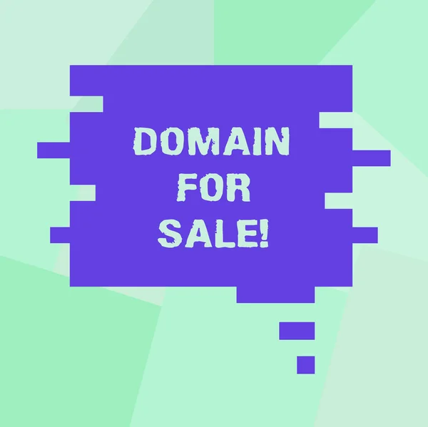 Conceptual hand writing showing Domain For Sale. Business photo showcasing Website available to be purchased webpage not being used Speech Bubble in Puzzle Piece Shape for Presentation Ads.