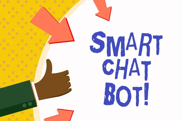 Написание текста Smart Chat Bot. Бизнес-концепция чата искусственного интеллекта с роботами-машинами . — стоковое фото