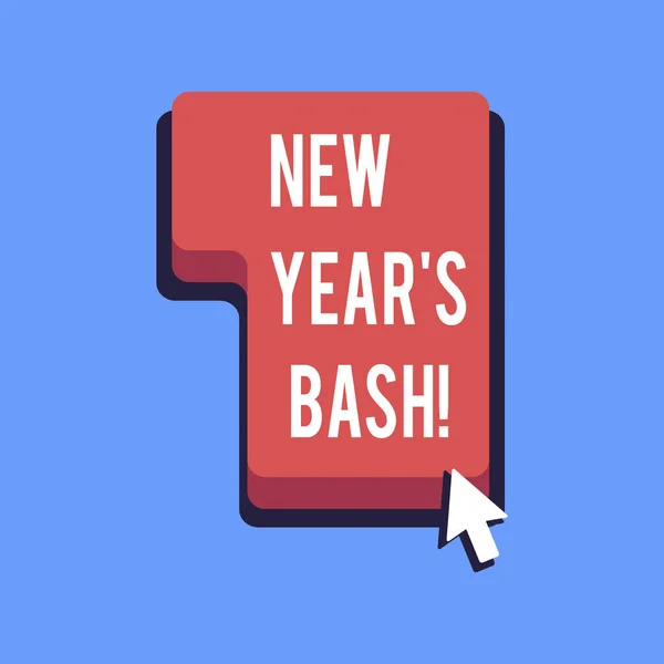 Writing note showing New Year S Bash. Business photo showcasing Celebration of the 365 days coming Happy party time. — Stock Photo, Image
