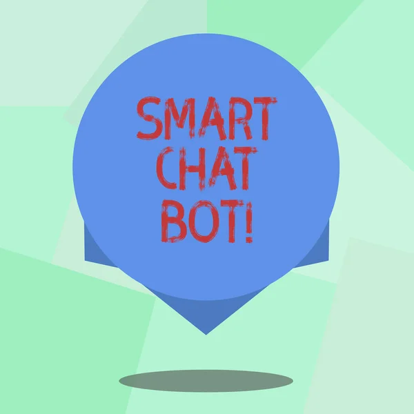 Conceptual hand writing showing Smart Chat Bot. Business photo showcasing Artificial intelligence chatting with machines robots Blank Color Circle with Shadow and Design at the Edge.