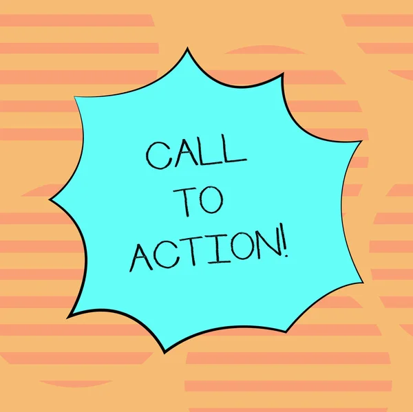 Word tekst intoetsen Call To Action. Businessconcept voor moedigen beschikking verplaatsen naar het succesvolle strategie leeg kleur explosie Blast Scream tekstballon foto verder voor promotie advertenties. — Stockfoto