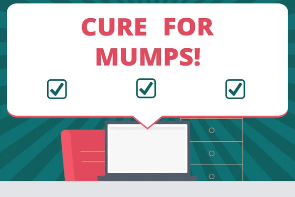 Почерк написания текста Cure For Mumps. Концепция, означающая медицинское лечение инфекционных заболеваний . — стоковое фото