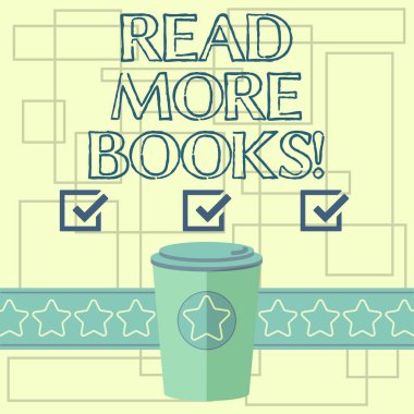 Okumak daha kitap gösterilen metin işareti. Kavramsal fotoğraf artış eğitim düzeyinizi olsun ek bilgi Go Kupası kapak kapak ve yıldız ile 3d kahve şerit boş metin yer üstünde.