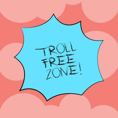 Serbest bölge troll gösterilen not yazma. Hoşgörü ve iyi hal nerede bir ilke patlama patlama çığlık konuşma balonu promosyon reklamları için sosyal ağ vitrine iş fotoğraf.