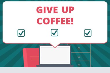 Vermek kadar kahve yazma el yazısı metin. Kafein sağlıklı beslenme ile sıcak içecekler içme durağı anlam kavramı.