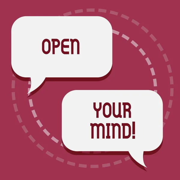 Feedback Should Be Accepted With An Open Mind Conceptual hand writing showing Open Your Mind. Business photo