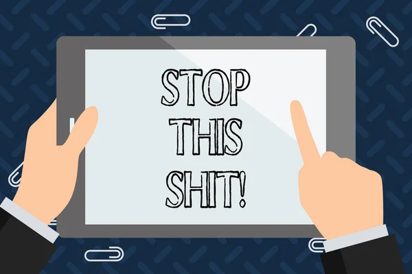Sinal de texto mostrando Stop This Shit. Foto conceitual Chega de coisas ruins acontecendo Para ficar chateado por algo . — Fotografia de Stock