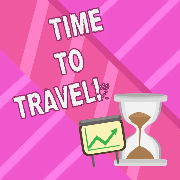 Parola di scrittura del testo Time To Travel. Business concept per spostarsi o spostarsi da un luogo all'altro in vacanza . — Foto Stock