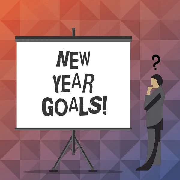 Handwriting text New Year Goals. Concept meaning Resolutions for 365 days coming soon Motivation to change. — Stock Photo, Image
