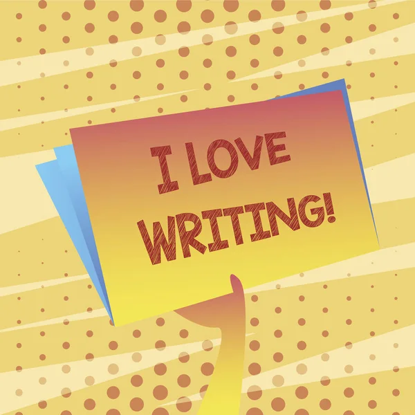 Konceptuella hand skriva visar jag kärlek skriver. Företag foto skylta tillgivenhet för att skapa romaner journaler inspirerande författare. — Stockfoto