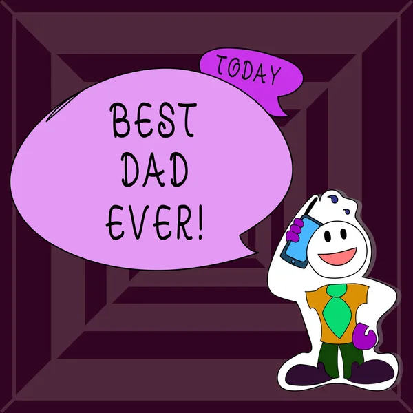 Schrijven van notitie weergegeven: beste vader ooit. Zakelijke foto presentatie van waardering voor uw vader compliment voor de gevoelens van de liefde. — Stockfoto
