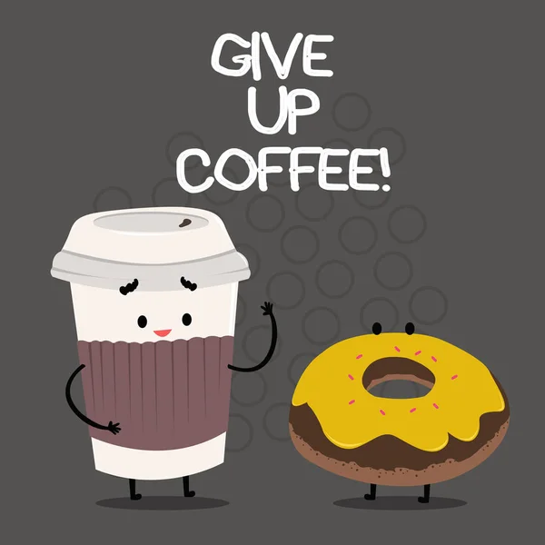 Slovo psaní textu dát kávu. Obchodní koncept pro zastavení pití horké nápoje s kofeinem zdravé výživy. — Stock fotografie