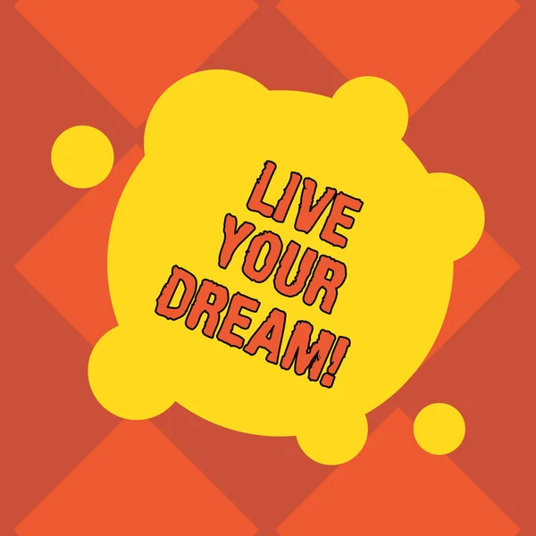 Handskrift text skriva Live Your Dream. Begreppet mening Motivation vara framgångsrika inspiration lycka nå mål Tom deformerade färg rund form med små cirklar abstrakt Foto. — Stockfoto