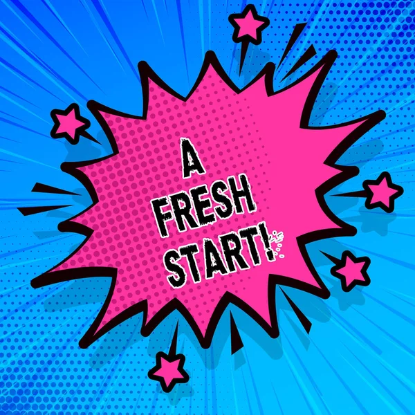 Χειρόγραφο κείμενο γράφοντας ένα Fresh Start. Έννοια που σημαίνει νέα ξεκινήματα, αλλάζοντας κατεύθυνση και τις στρατηγικές για να συνεχίσετε. — Φωτογραφία Αρχείου