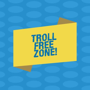 Metin yazma serbest bölge Troll kelime. İş kavramı hoşgörü ve iyi hal nerede bir ilke boş renk katlanmış afiş şerit düz tarzı fotoğraf duyuru Poster için sosyal ağ için.