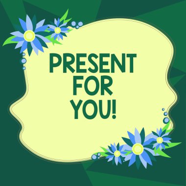 Sizin için mevcut gösterilen not yazma. İş fotoğraf kartları davet reklamlar için bir hediye sürpriz özel durum takdir çiçek kenarlıklı boş düzensiz renk şekil almak için vitrine.