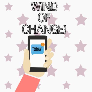 El yazısı metin Rüzgar Of Change yazma. Şeyin farklı bir şekilde büyüyen değiştirme zaman anlam kavramı