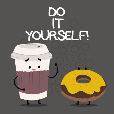 Word metin Do It Yourself yazma. İş kavramı için kendi yollarını ev gelişmeler yenileme tarafından bir şey yapmak.