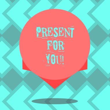 Sizin mevcut için gösterilen metin işareti. Bir hediye sürpriz özel durum takdir boş renk daire yüzen fotoğraf gölge ve tasarım kenarında ile almak için kavramsal fotoğraf.