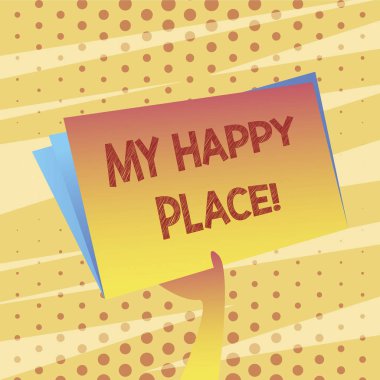 Kavramsal el mutlu yerimi gösterilen yazma. Nerede mutlu rahat rahat alan vitrine iş fotoğraf ilham.