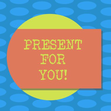 Word metin sizin için mevcut yazma. İş kavramı için bir hediye sürpriz özel durum takdir gölge gelme dışarı ile boş renk dikdörtgen bir daire fotoğraf almak için.